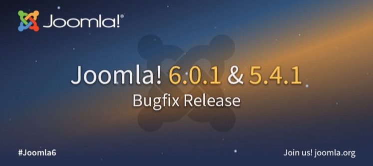 Joomla! 6.0.1 e 5.4.1 Bugfix Release